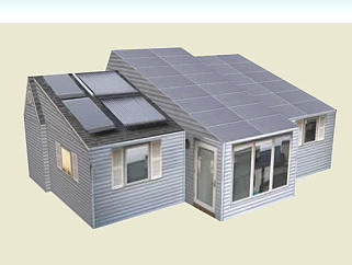 太阳能民用住宅SU模型下载_sketchup草图大师SKP模型