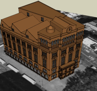 基金会大楼建筑SU模型下载_sketchup草图大师SKP模型