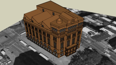 基金会大楼建筑SU模型下载_sketchup草图大师SKP模型