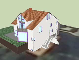 现代家庭住宅SU模型下载_sketchup草图大师SKP模型