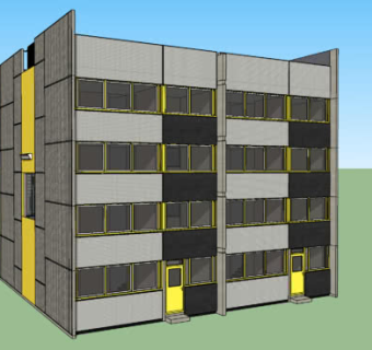 现代办公大楼建筑SU模型下载_sketchup草图大师SKP模型