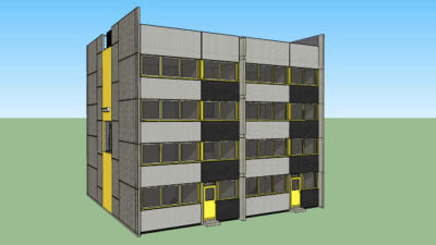 现代办公大楼建筑SU模型下载_sketchup草图大师SKP模型