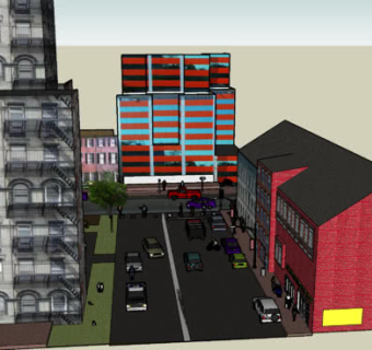 中型城市街景SU模型下载_sketchup草图大师SKP模型