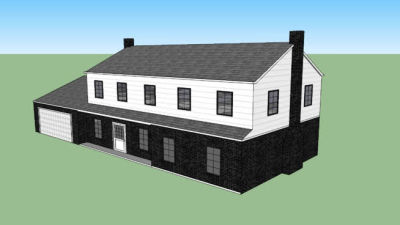 老式石砖烟囱房屋SU模型下载_sketchup草图大师SKP模型