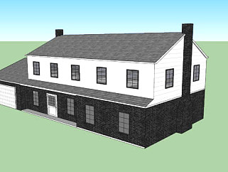 老式石砖烟囱房屋SU模型下载_sketchup草图大师SKP模型