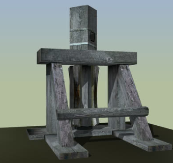 木制绞车SU模型下载_sketchup草图大师SKP模型