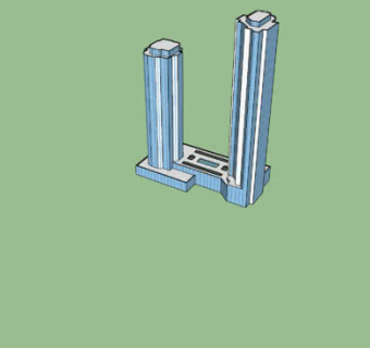 高级酒店大厦建筑SU模型下载_sketchup草图大师SKP模型