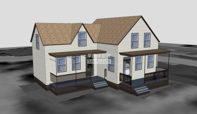 莫尔斯平房住宅SU模型下载_sketchup草图大师SKP模型