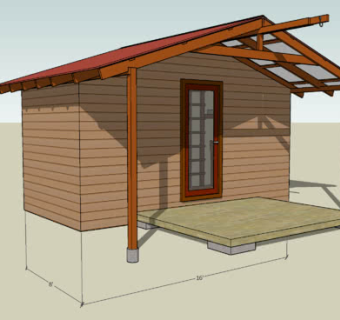 小型木质房屋SU模型下载_sketchup草图大师SKP模型