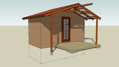 小型木质房屋SU模型下载_sketchup草图大师SKP模型