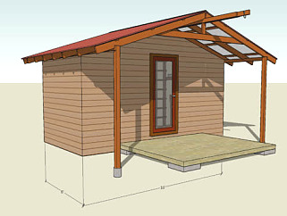 小型木质<em>房屋</em>SU模型下载_sketchup草图大师SKP模型
