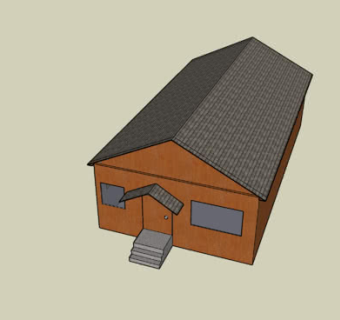 简易夏令营小木屋SU模型下载_sketchup草图大师SKP模型