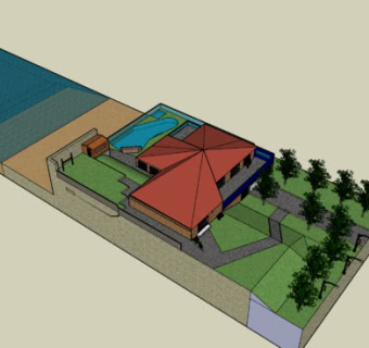 热海滩别墅度假区SU模型下载_sketchup草图大师SKP模型