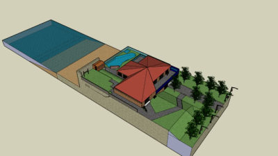 热海滩别墅度假区SU模型下载_sketchup草图大师SKP模型