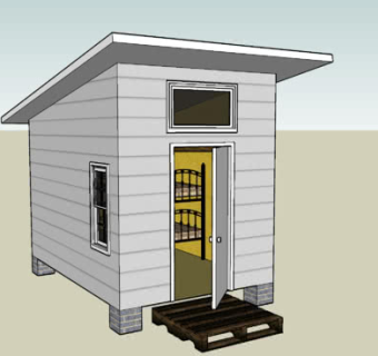 小型木屋宿舍SU模型下载_sketchup草图大师SKP模型