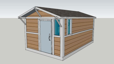 木板瓦房屋舍SU模型下载_sketchup草图大师SKP模型