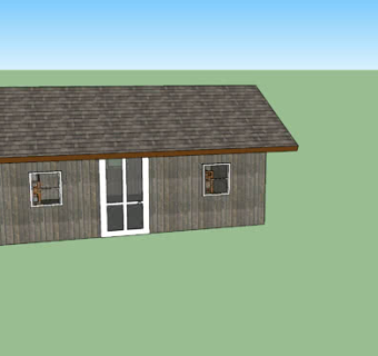 简易木板平房SU模型下载_sketchup草图大师SKP模型