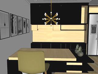 现代厨房用具餐厅SU模型下载_sketchup草图大师SKP模型
