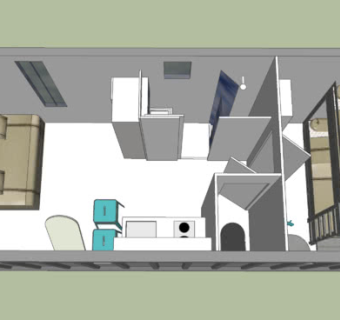 集装箱房间设计SU模型下载_sketchup草图大师SKP模型