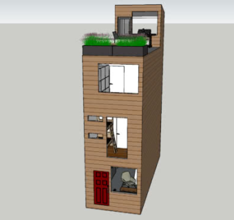 复式三层排房住宅SU模型下载_sketchup草图大师SKP模型