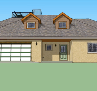 现代斜屋顶房屋SU模型下载_sketchup草图大师SKP模型