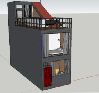 双层排房住宅设计SU模型下载_sketchup草图大师SKP模型