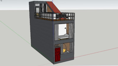 双层排房住宅设计SU模型下载_sketchup草图大师SKP模型