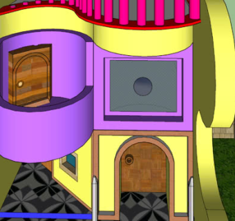 卡通家庭住宅SU模型下载_sketchup草图大师SKP模型