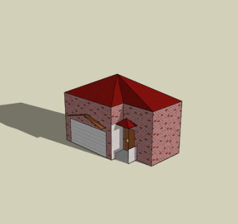小型车库住宅SU模型下载_sketchup草图大师SKP模型
