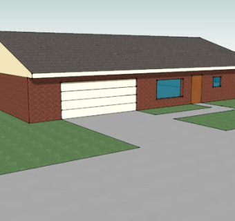 简易车库住宅SU模型下载_sketchup草图大师SKP模型