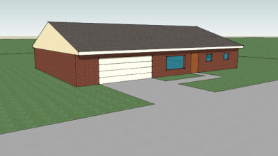 简易车库住宅SU模型下载_sketchup草图大师SKP模型