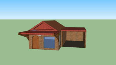 小型住宅带车库SU模型下载_sketchup草图大师SKP模型