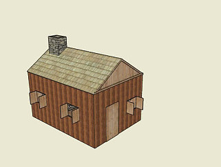 小型烟囱木屋SU模型下载_sketchup草图大师SKP模型