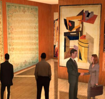 现代艺术画廊地毯SU模型下载_sketchup草图大师SKP模型