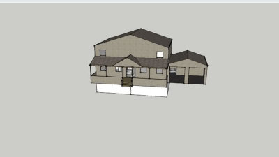 走廊住宅车库独栋SU模型下载_sketchup草图大师SKP模型