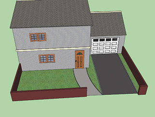 二层<em>带</em>车库的房屋SU模型下载_sketchup草图大师SKP模型