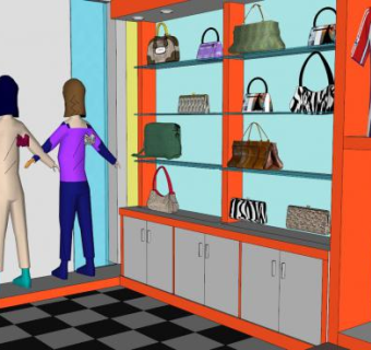 展厅服装店高级家具SU模型下载_sketchup草图大师SKP模型