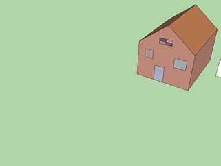 大小双栋简易房屋SU模型下载_sketchup草图大师SKP模型