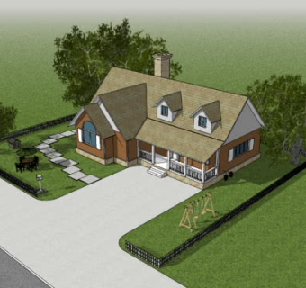 乡村住宅凉亭秋千SU模型下载_sketchup草图大师SKP模型