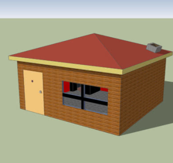 小户型平房SU模型下载_sketchup草图大师SKP模型