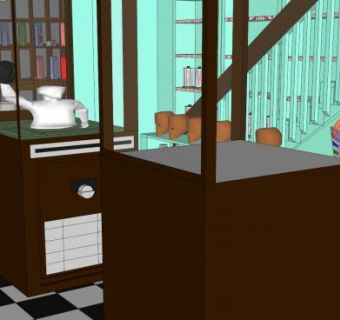 美食零食店铺SU模型下载_sketchup草图大师SKP模型