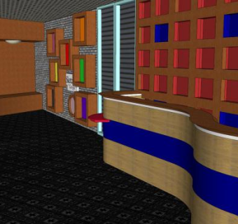 休闲展厅前台SU模型下载_sketchup草图大师SKP模型