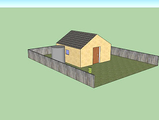 农场风格简易房屋SU模型下载_sketchup草图大师SKP模型