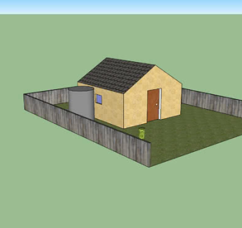 农场风格简易房屋SU模型下载_sketchup草图大师SKP模型