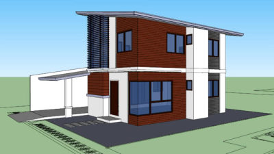 现代复式车棚住宅SU模型下载_sketchup草图大师SKP模型