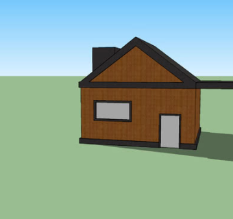 烟囱木屋凉棚住宅SU模型下载_sketchup草图大师SKP模型