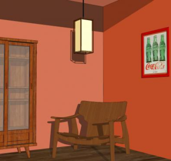 现代灯具家居休闲场所SU模型下载_sketchup草图大师SKP模型