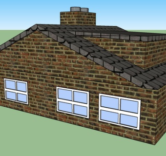 老式砖石瓦房SU模型下载_sketchup草图大师SKP模型