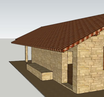 简易老式砖房SU模型下载_sketchup草图大师SKP模型