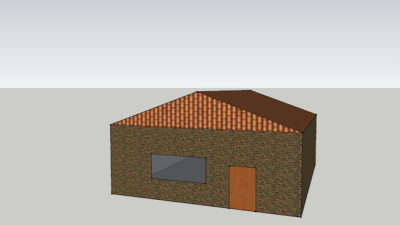 简易住宅砖房SU模型下载_sketchup草图大师SKP模型